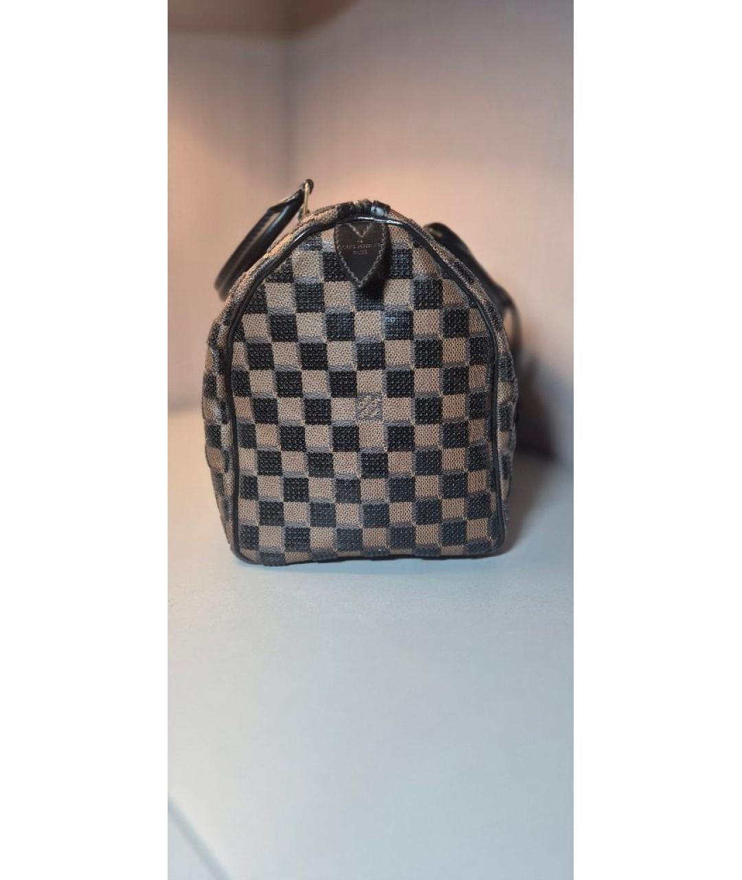 LOUIS VUITTON Коричневая кожаная сумка с короткими ручками, фото 2