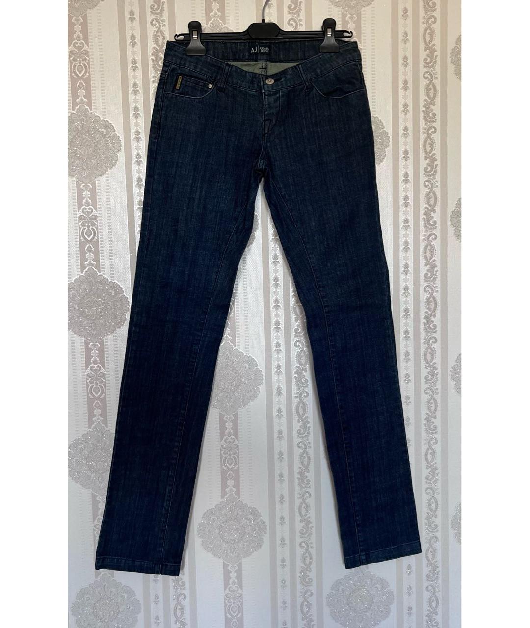 ARMANI JEANS Темно-синие хлопковые прямые джинсы, фото 4