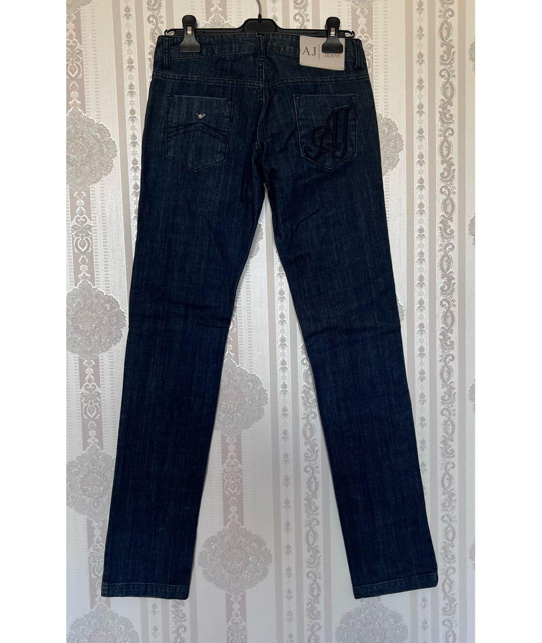 ARMANI JEANS Темно-синие хлопковые прямые джинсы, фото 2