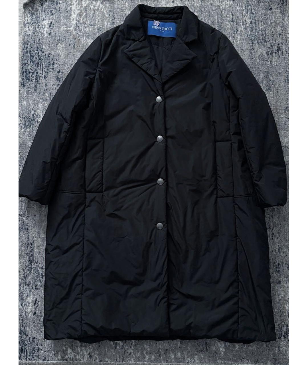 NINA RICCI Черный полиэстеровый пуховик, фото 6