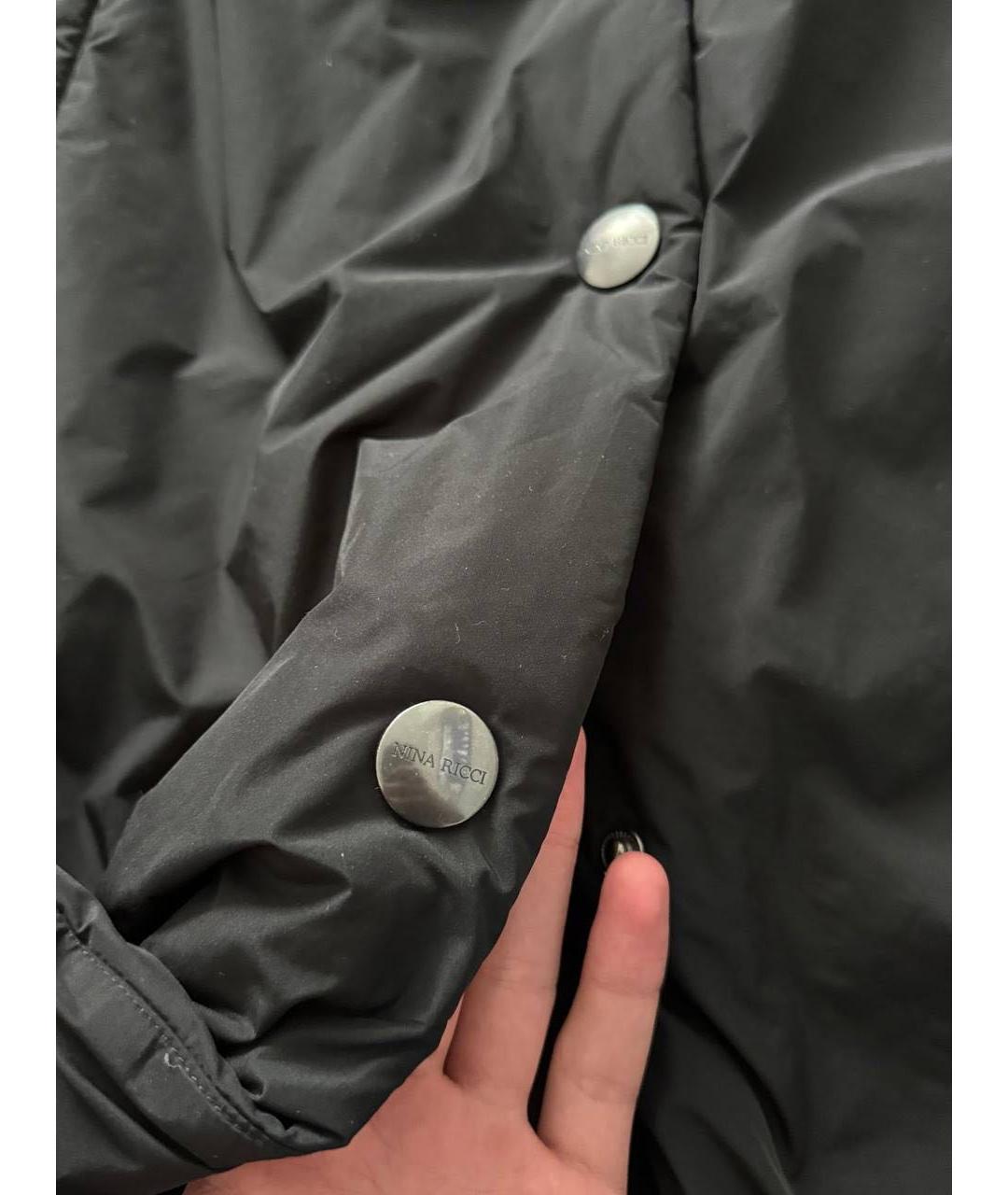 NINA RICCI Черный полиэстеровый пуховик, фото 2