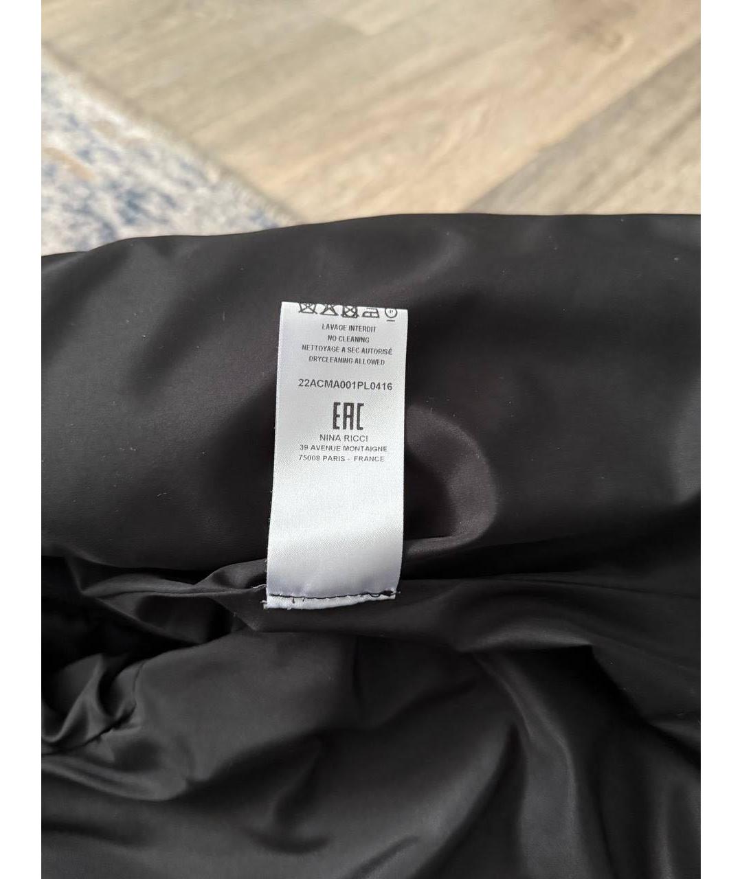 NINA RICCI Черный полиэстеровый пуховик, фото 5