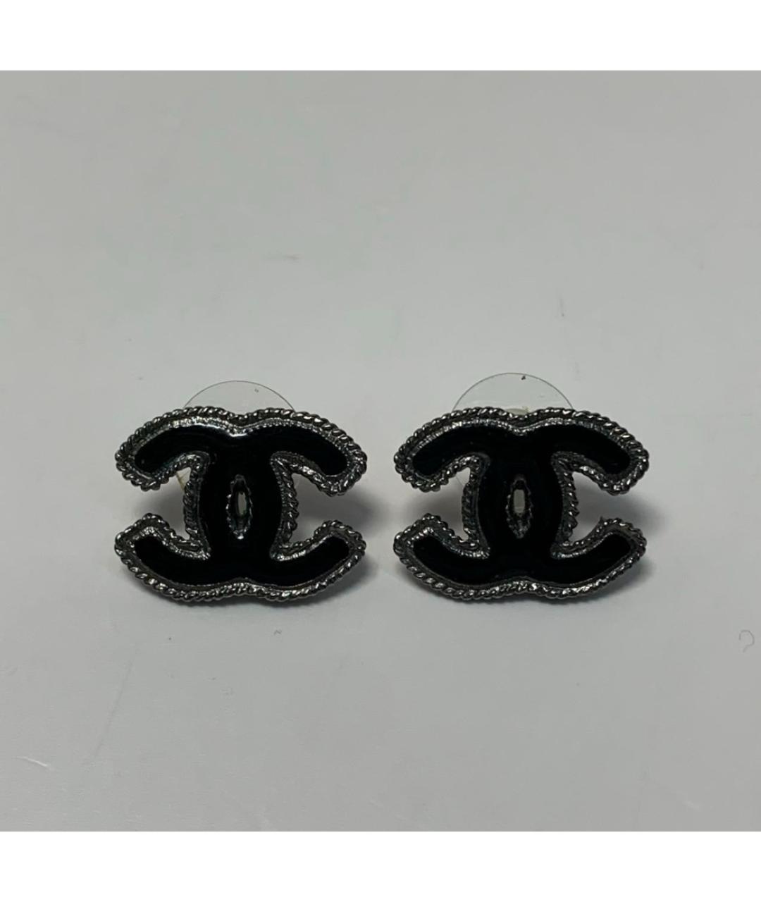 CHANEL Черные серьги, фото 8
