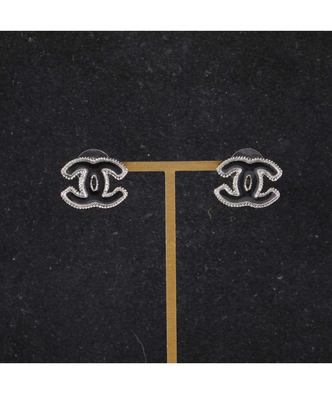CHANEL Черные серьги, фото 7