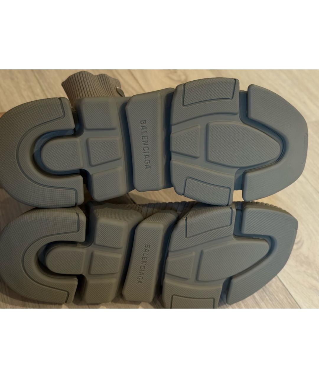 BALENCIAGA Серые текстильные высокие кроссовки / кеды, фото 6