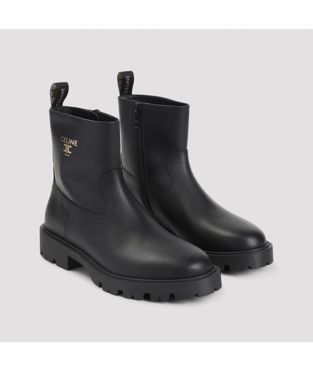 CELINE Черные кожаные ботинки, фото 5