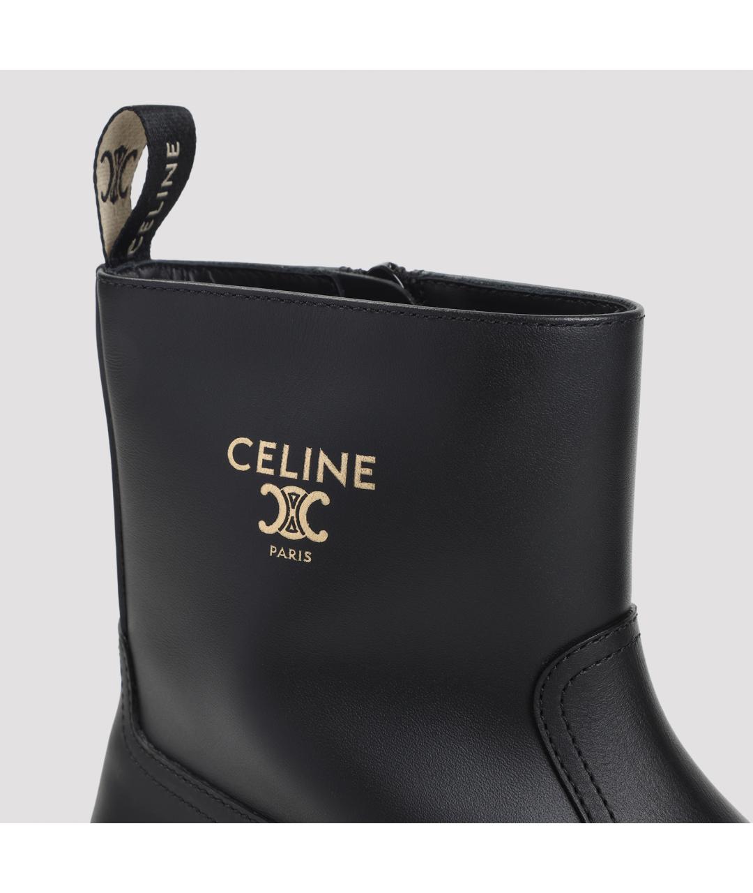 CELINE Черные кожаные ботинки, фото 6