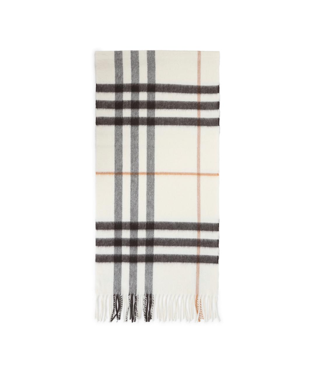 BURBERRY Белый кашемировый шарф, фото 1