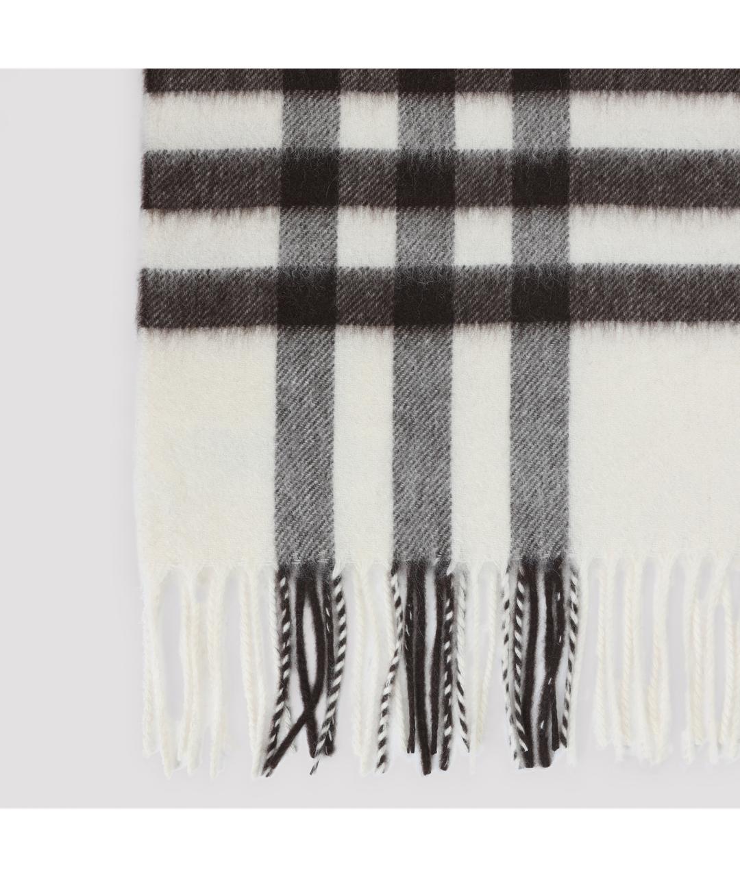BURBERRY Белый кашемировый шарф, фото 4