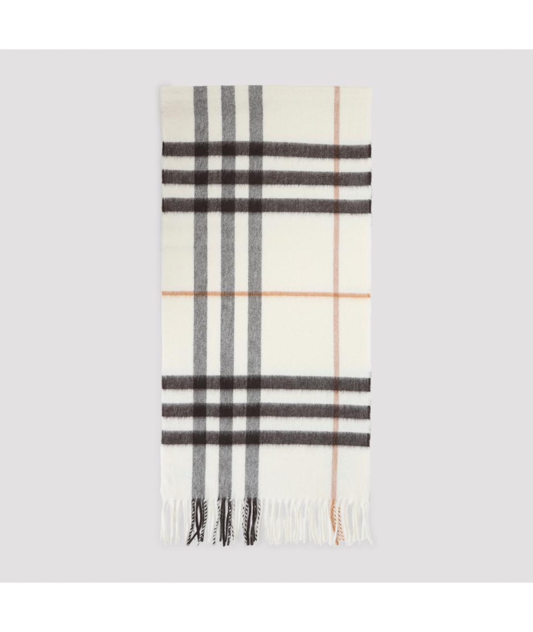 BURBERRY Белый кашемировый шарф, фото 3
