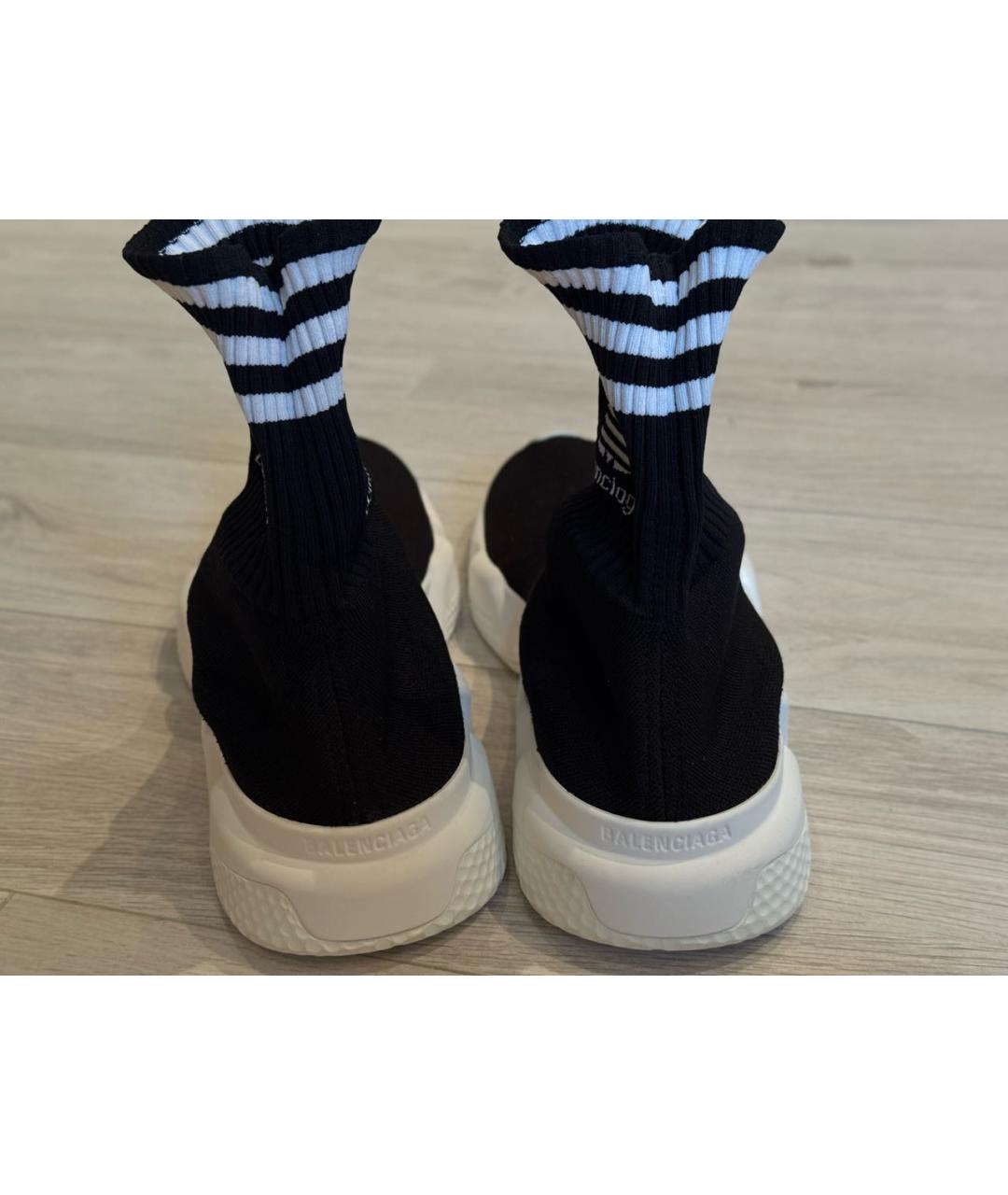 BALENCIAGA Черные текстильные высокие кроссовки / кеды, фото 4