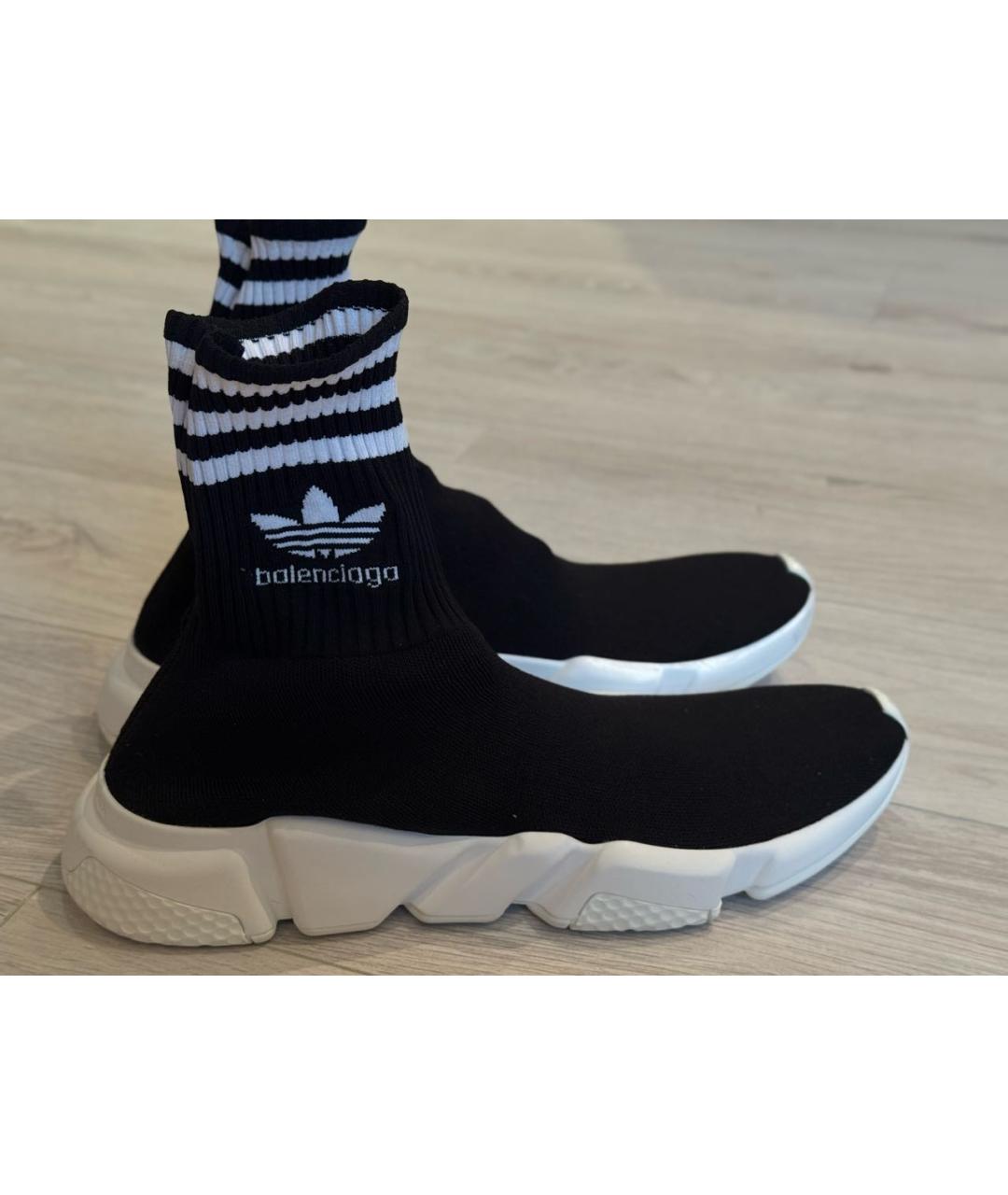 BALENCIAGA Черные текстильные высокие кроссовки / кеды, фото 7