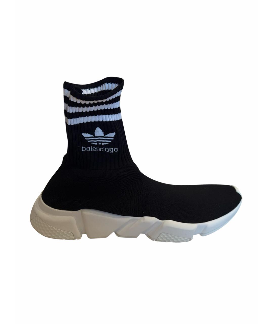 BALENCIAGA Черные текстильные высокие кроссовки / кеды, фото 1