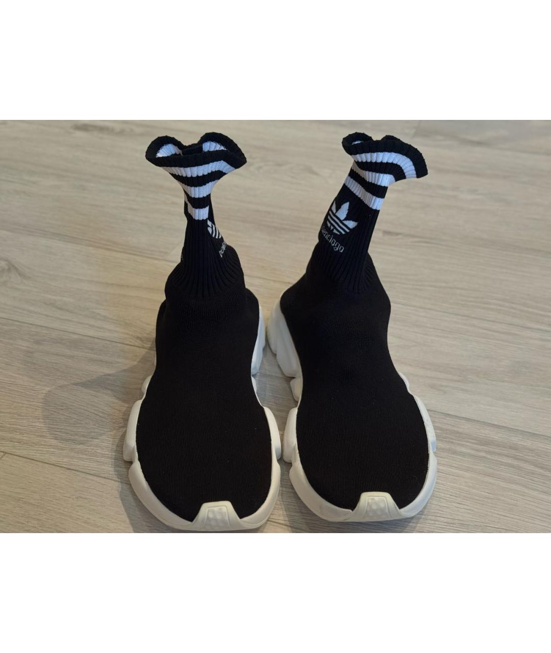 BALENCIAGA Черные текстильные высокие кроссовки / кеды, фото 2