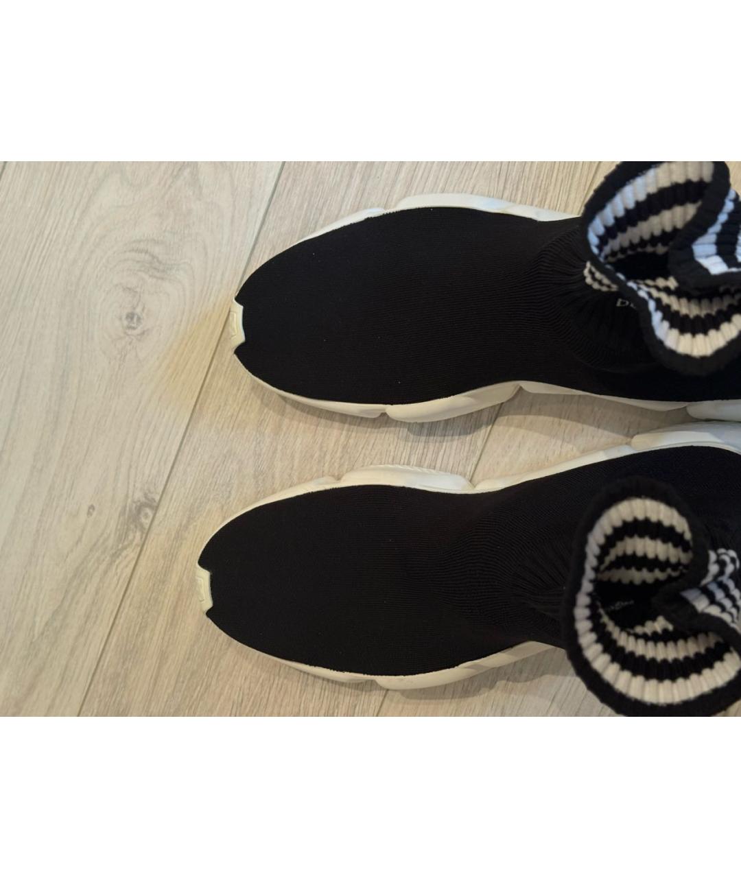 BALENCIAGA Черные текстильные высокие кроссовки / кеды, фото 3