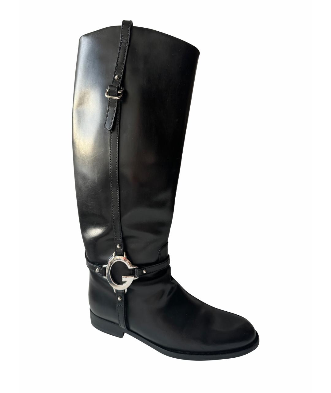GUCCI Черные кожаные сапоги, фото 10