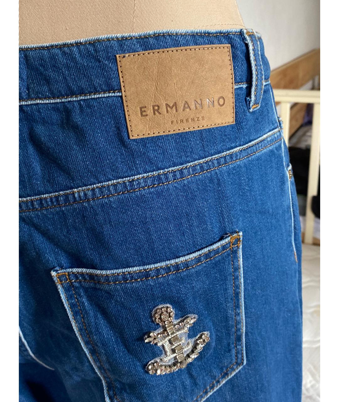 ERMANNO FIRENZE Синие хлопковые джинсы клеш, фото 6