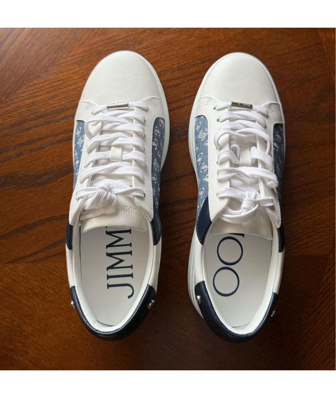 JIMMY CHOO Белые кожаные кеды, фото 5