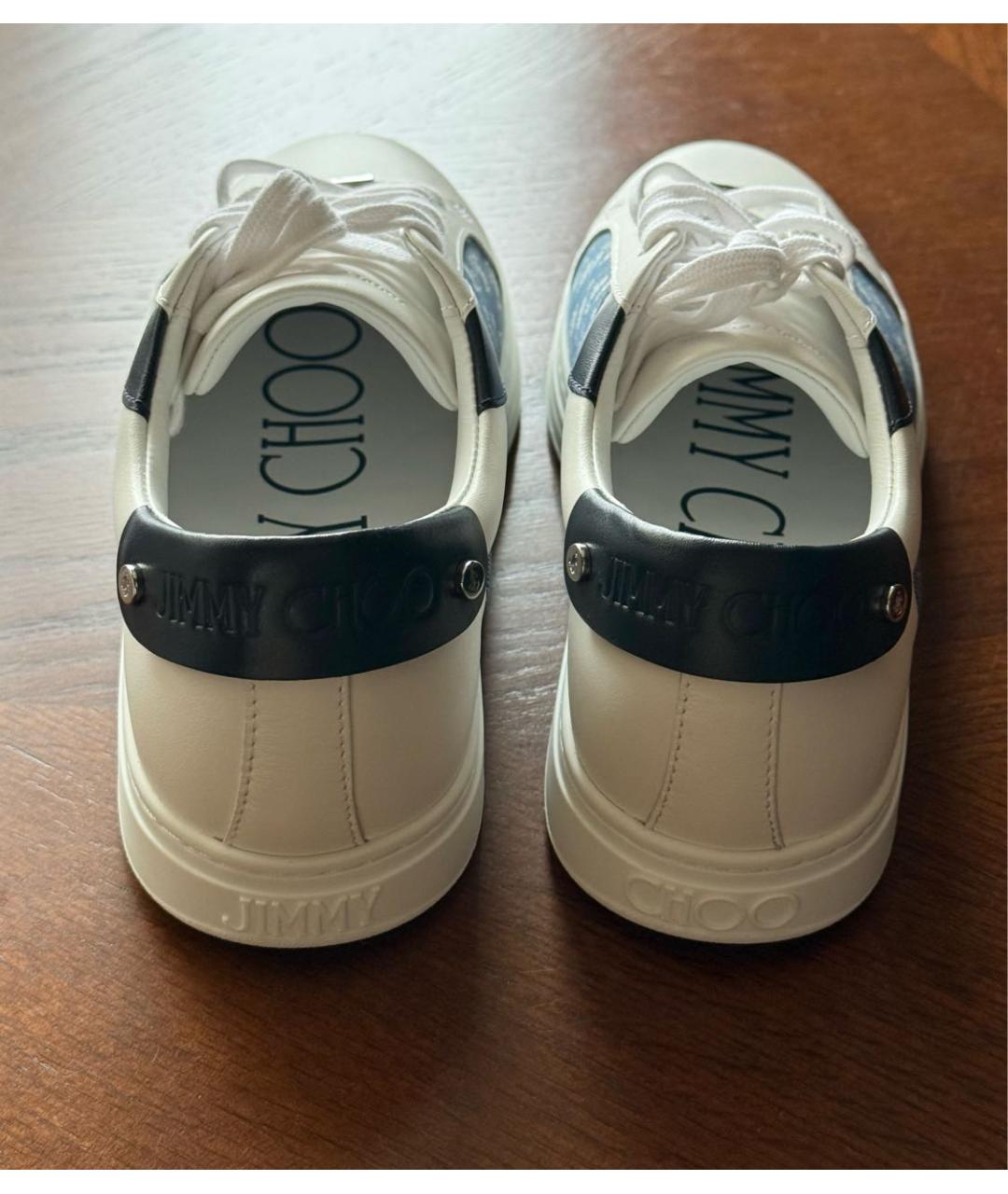 JIMMY CHOO Белые кожаные кеды, фото 6