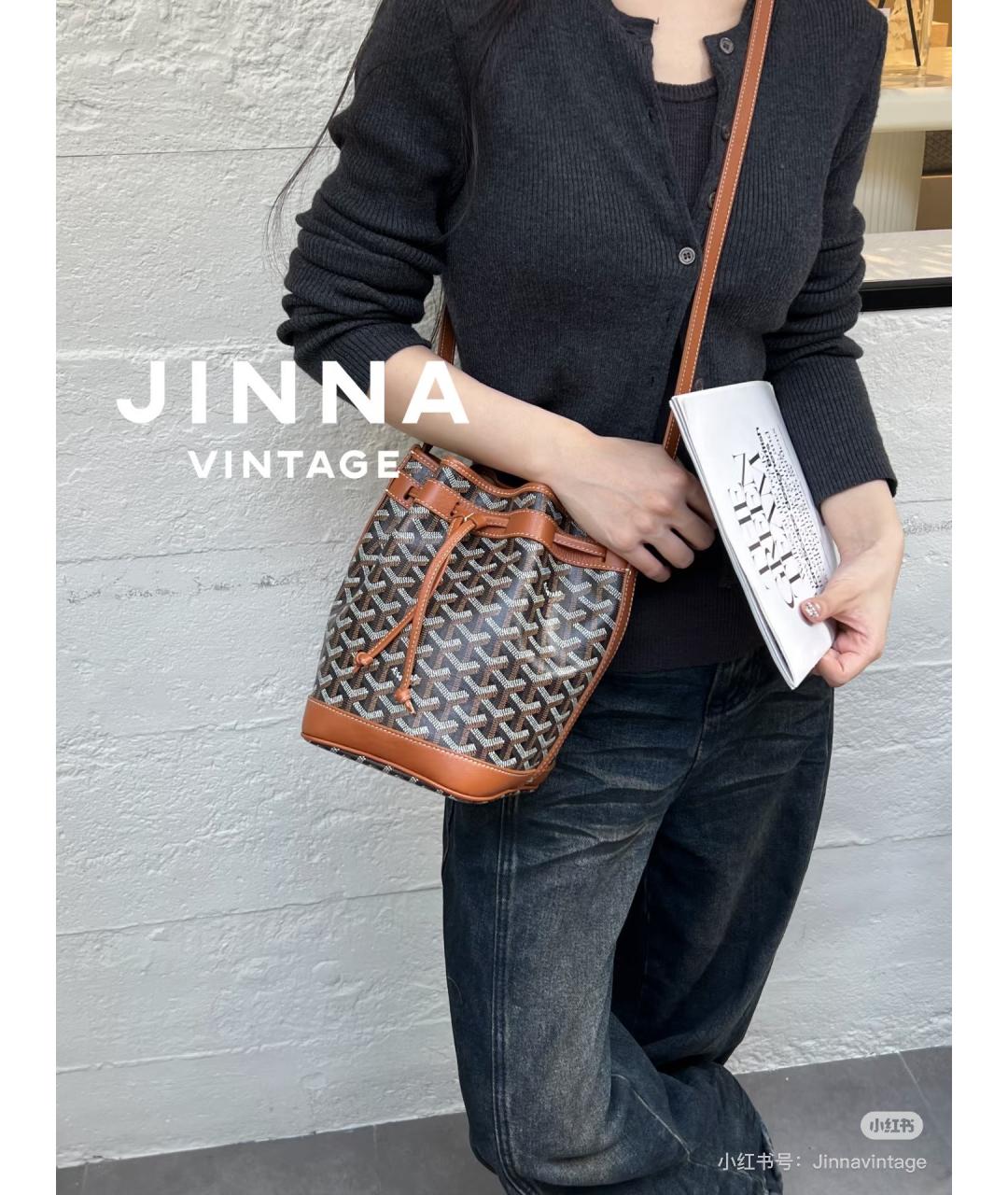 GOYARD Коричневая сумка через плечо из искусственной кожи, фото 6