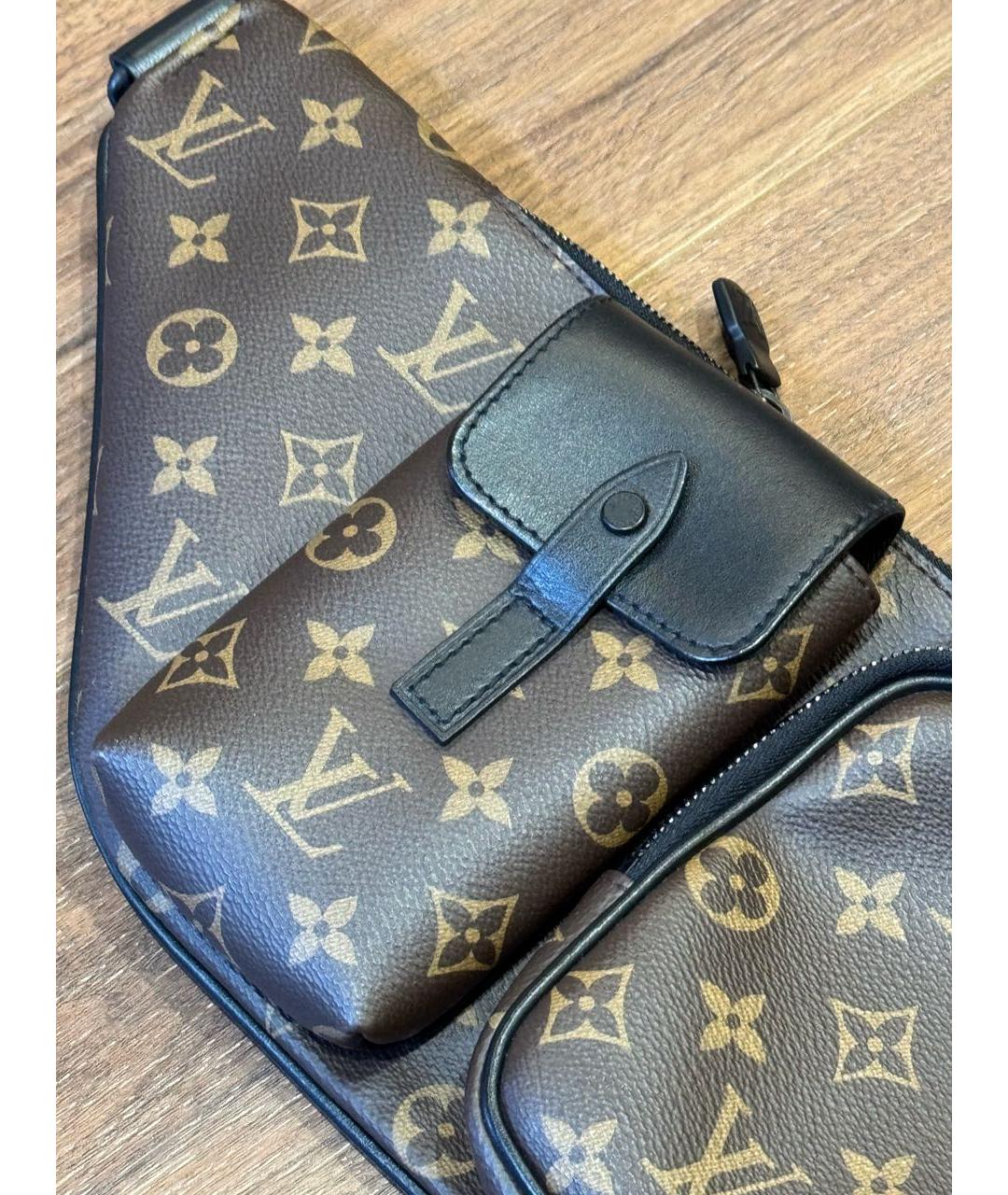 LOUIS VUITTON Коричневая кожаная сумка на плечо, фото 3