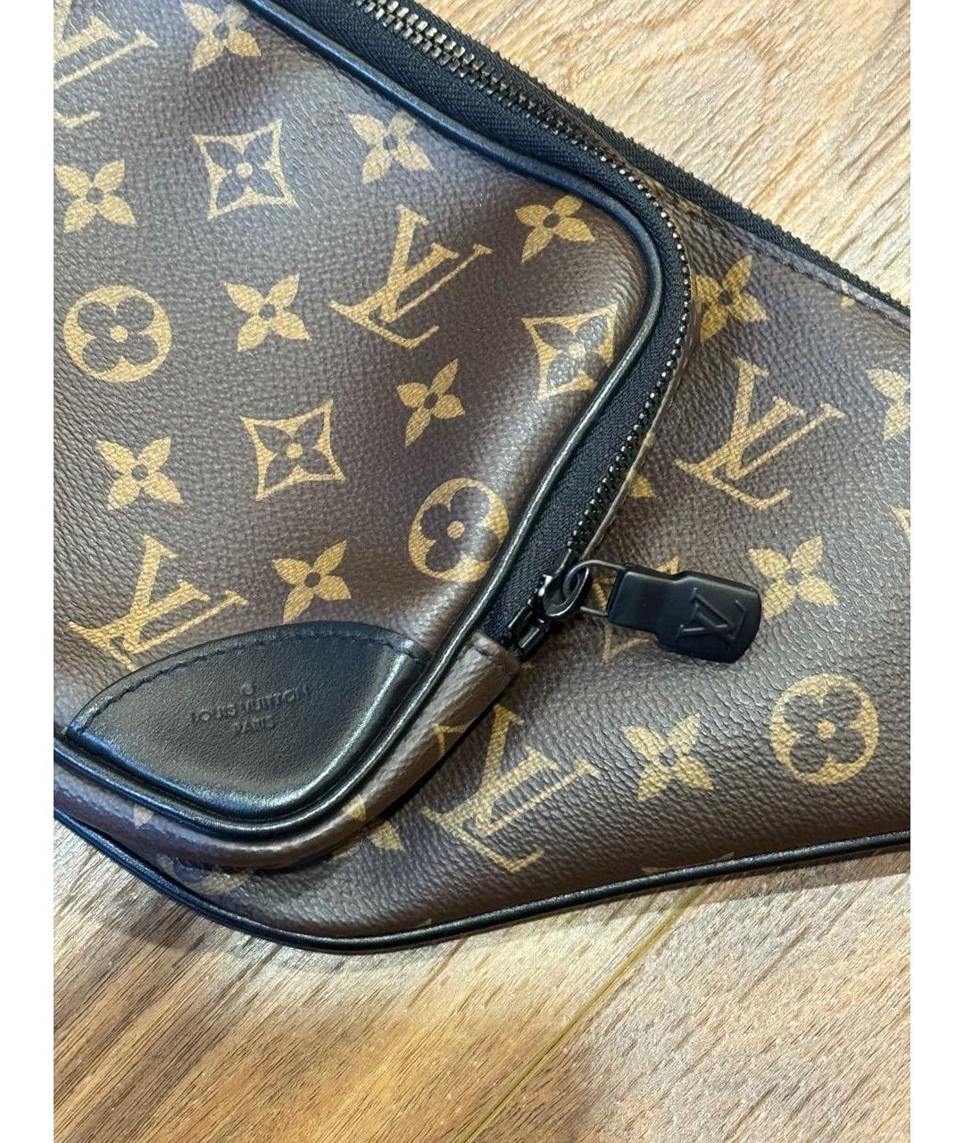 LOUIS VUITTON Коричневая кожаная сумка на плечо, фото 2