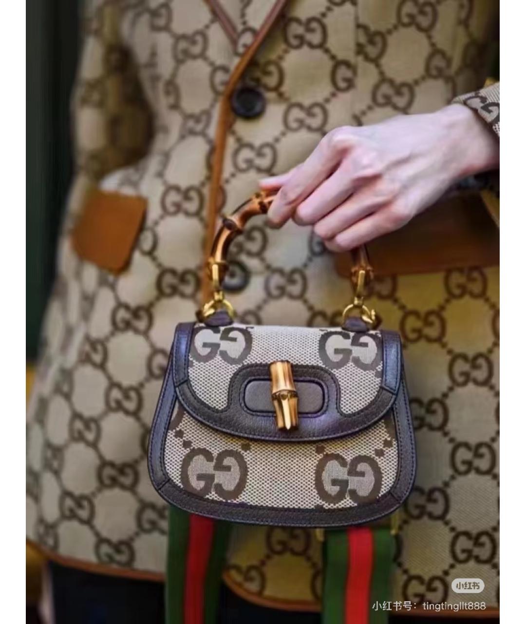 GUCCI Бежевая деним сумка тоут, фото 6