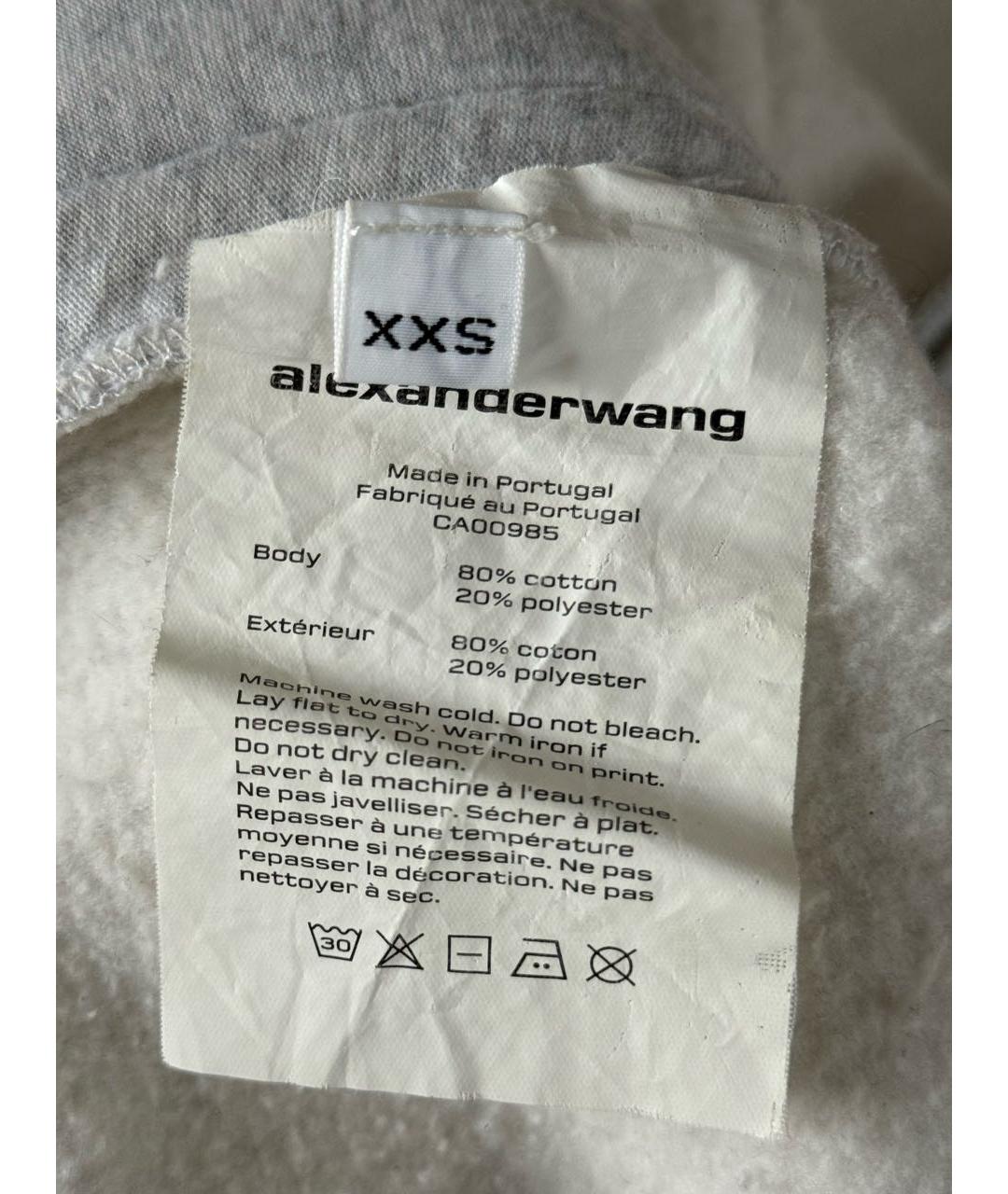 ALEXANDER WANG Серые хлопковые спортивные брюки и шорты, фото 3