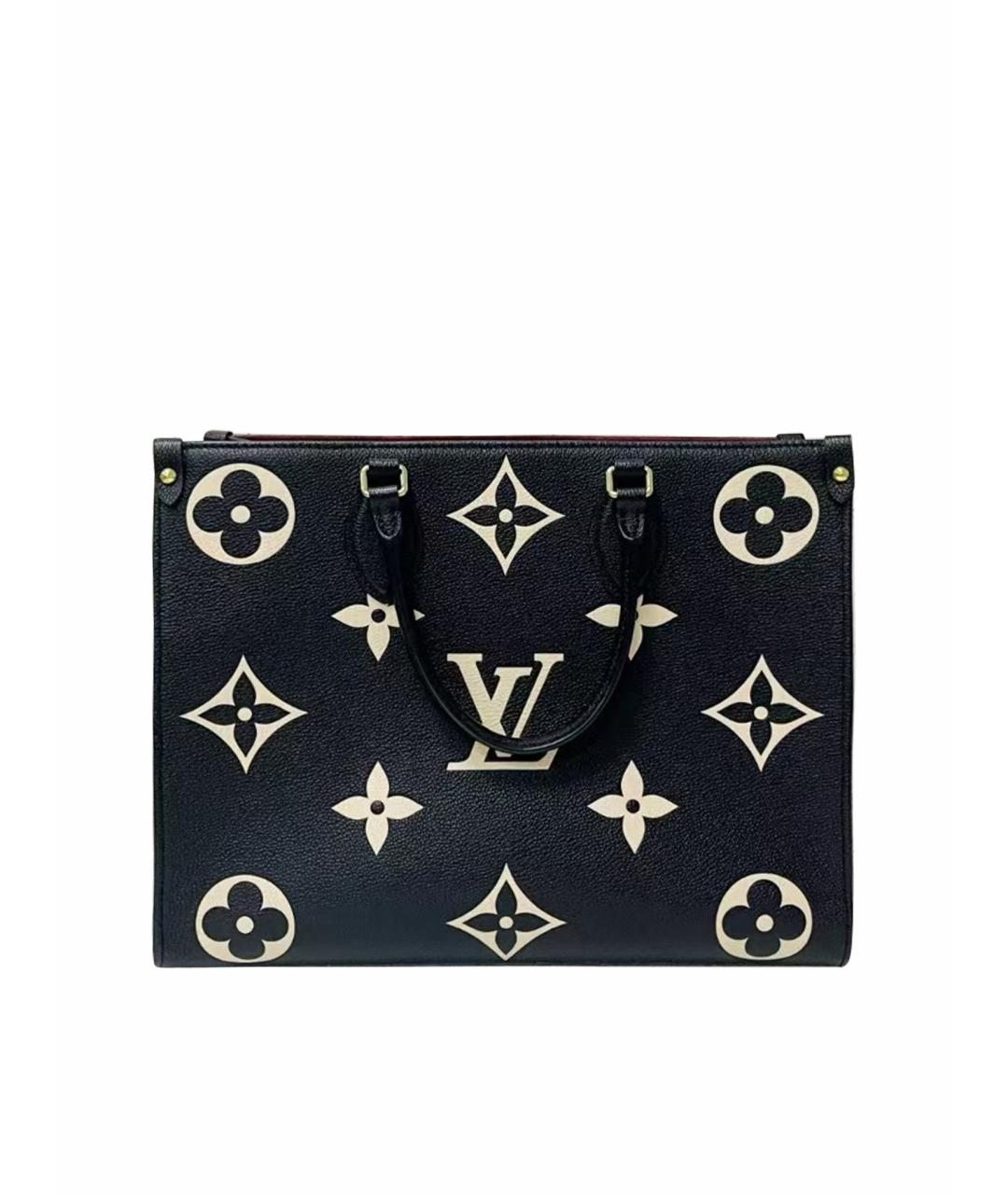 LOUIS VUITTON Черная кожаная сумка с короткими ручками, фото 1