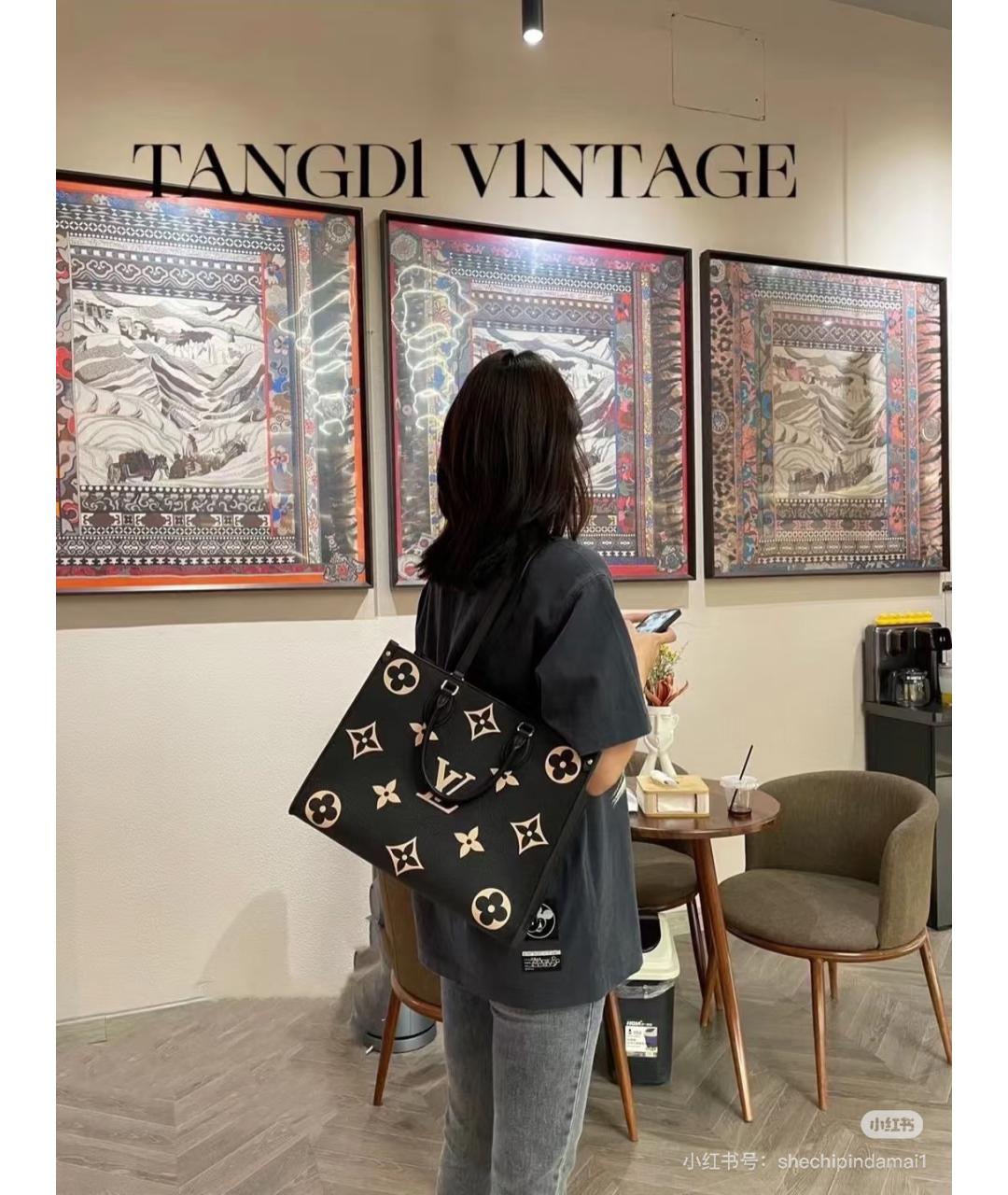LOUIS VUITTON Черная кожаная сумка с короткими ручками, фото 4
