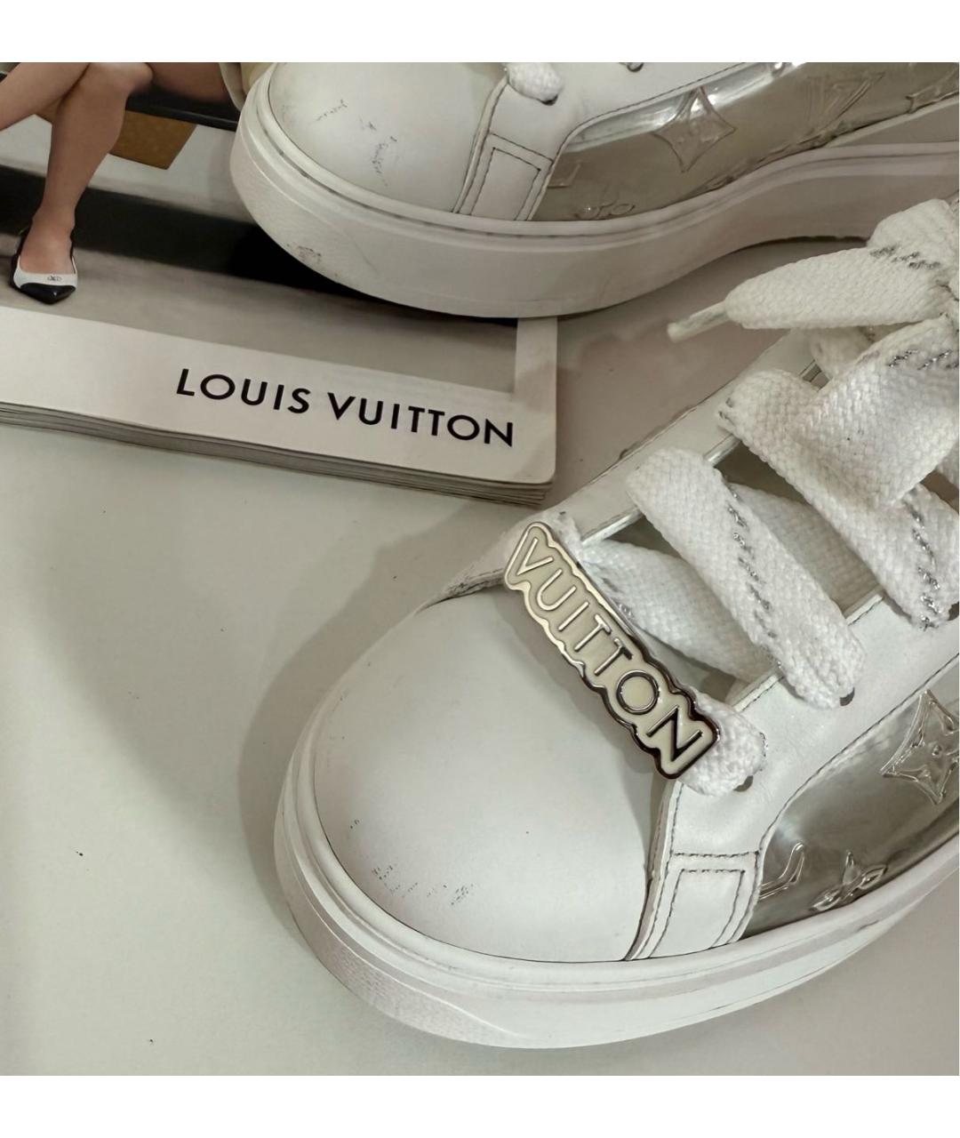 LOUIS VUITTON Белые кожаные кроссовки, фото 3