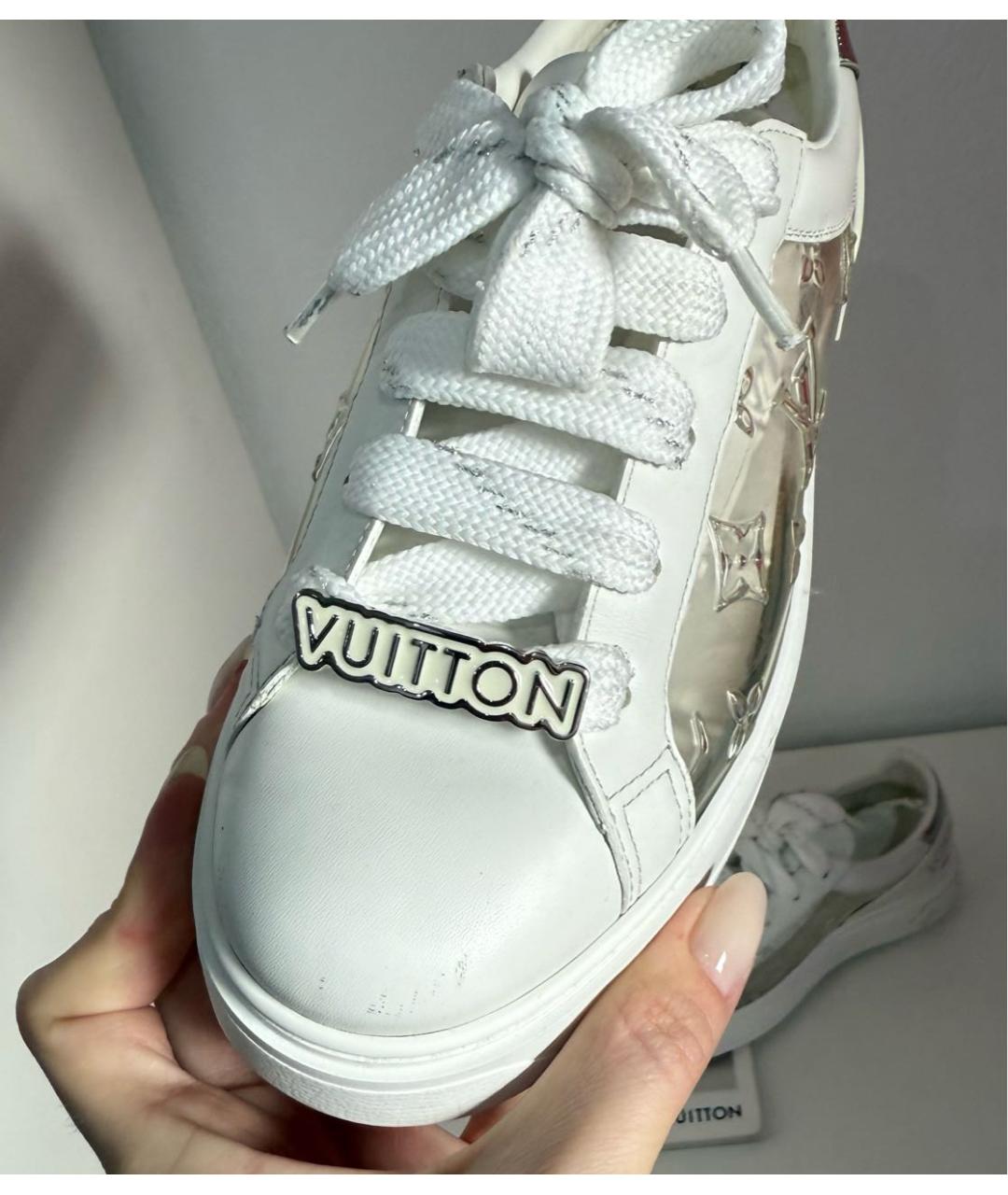LOUIS VUITTON Белые кожаные кроссовки, фото 4