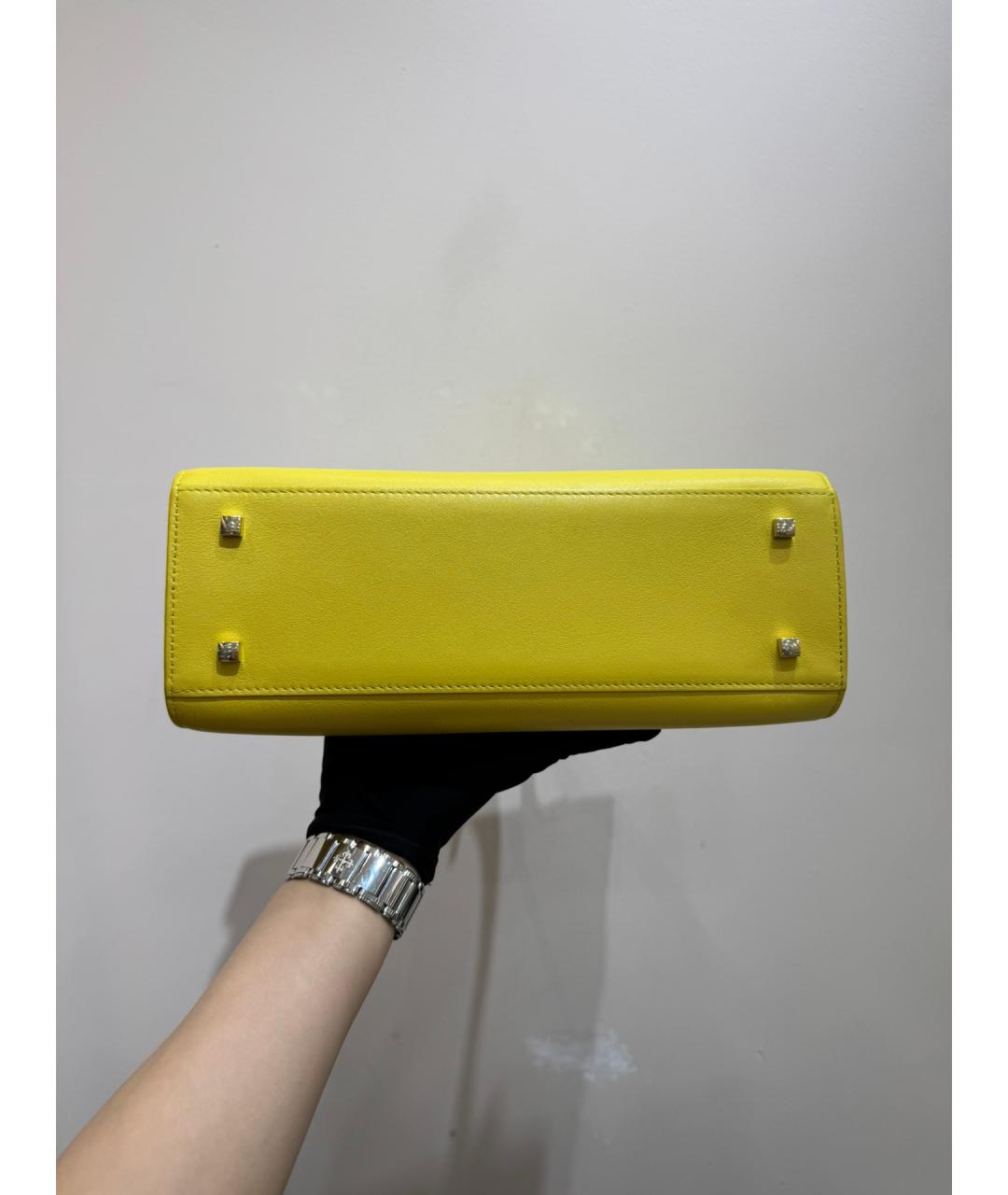 DELVAUX Желтая кожаная сумка тоут, фото 6