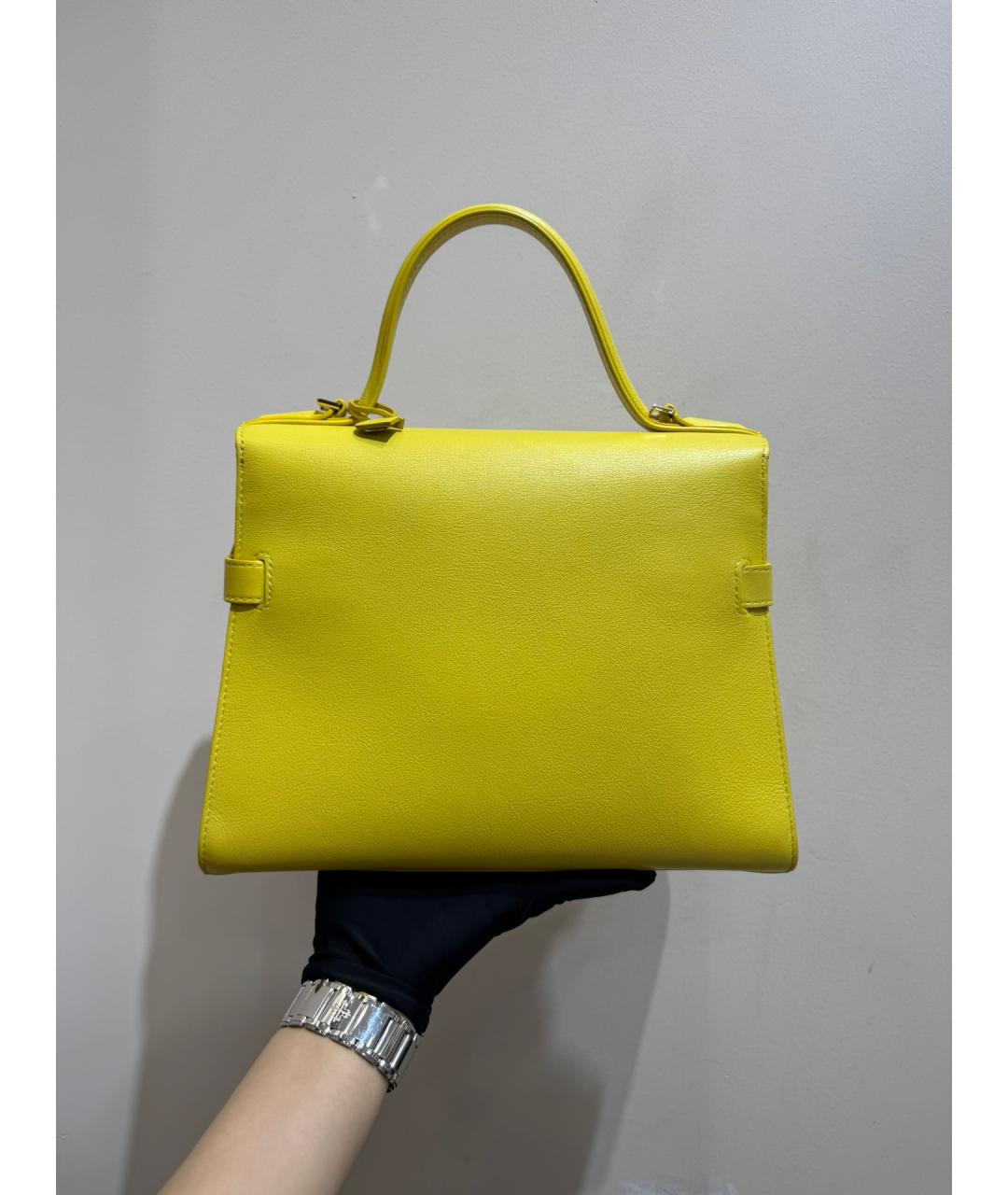 DELVAUX Желтая кожаная сумка тоут, фото 3