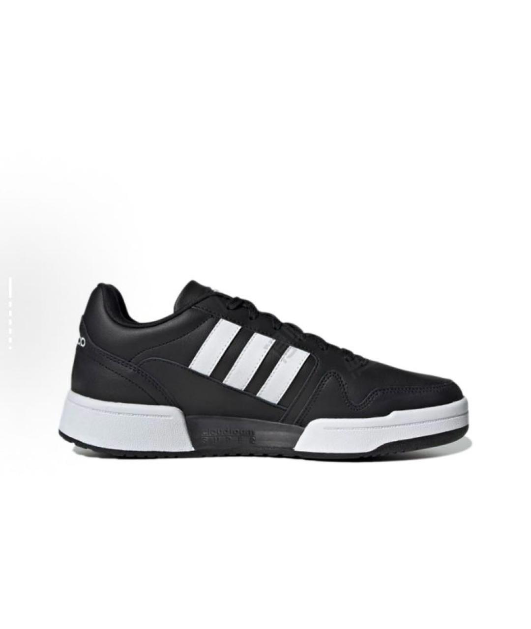 ADIDAS Черные кожаные низкие кроссовки / кеды, фото 3