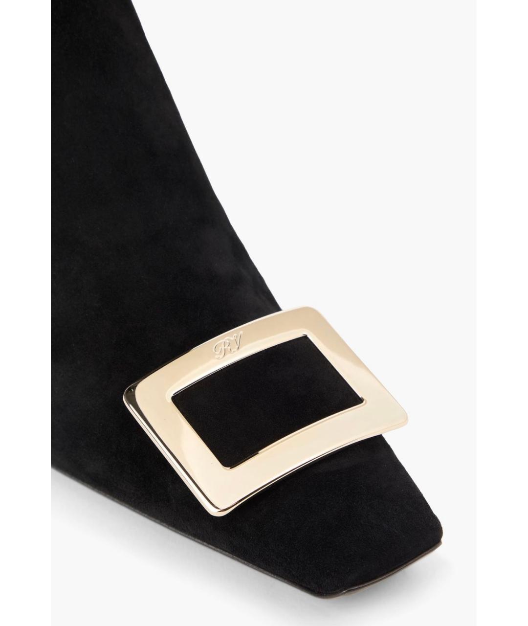 ROGER VIVIER Черные замшевые ботфорты, фото 3