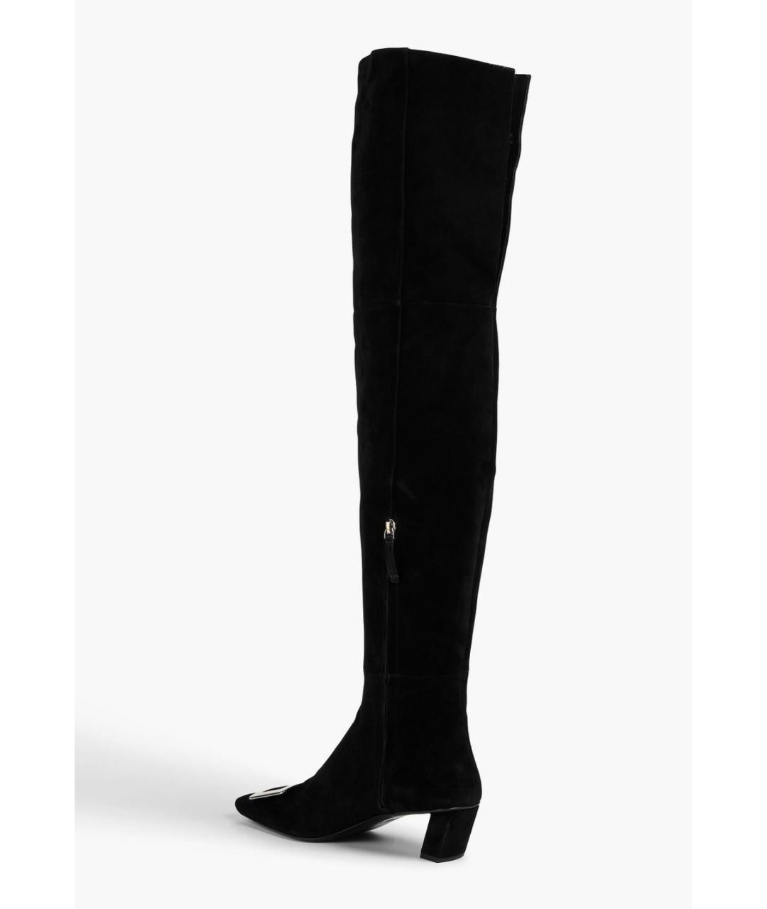 ROGER VIVIER Черные замшевые ботфорты, фото 4