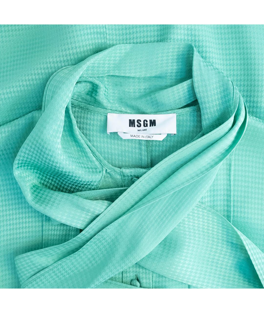 MSGM Зеленые вискозное повседневное платье, фото 3