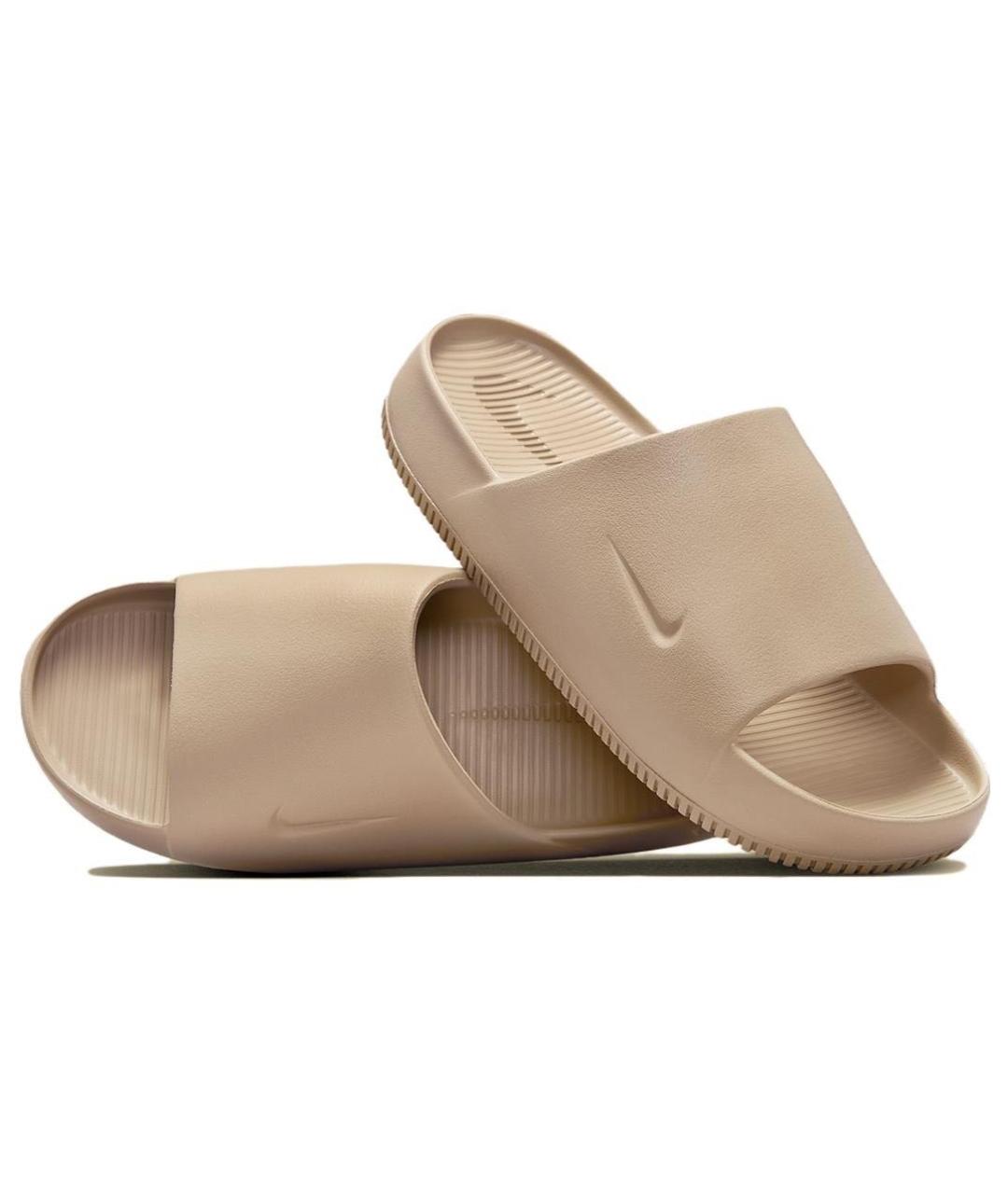 NIKE Бежевые резиновые шлепанцы, фото 3