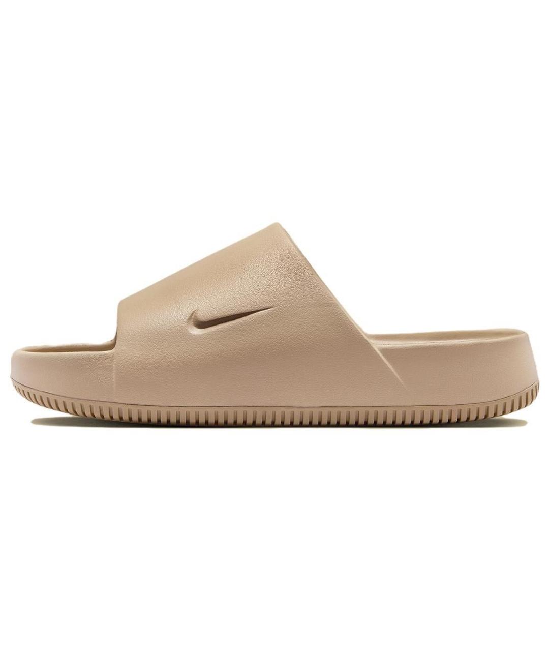 NIKE Бежевые резиновые шлепанцы, фото 6