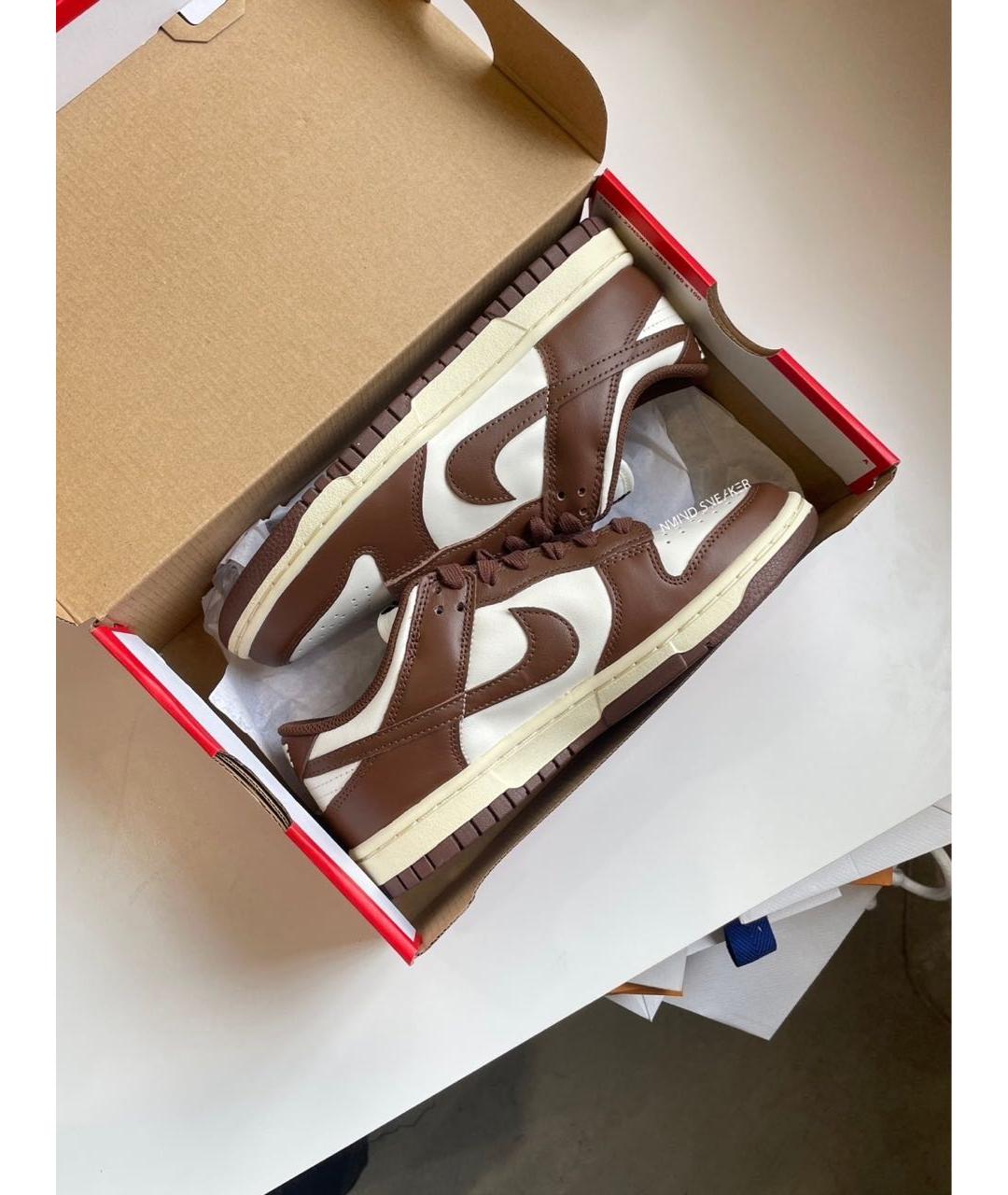 NIKE Коричневые кожаные кроссовки, фото 7