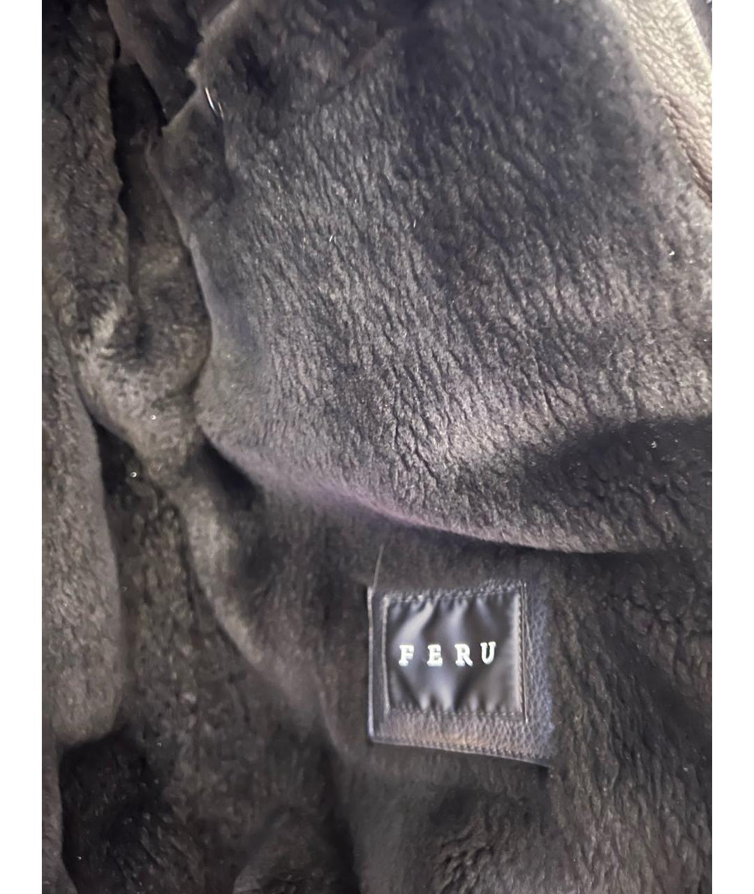 FERU Черная кожаная куртка, фото 7