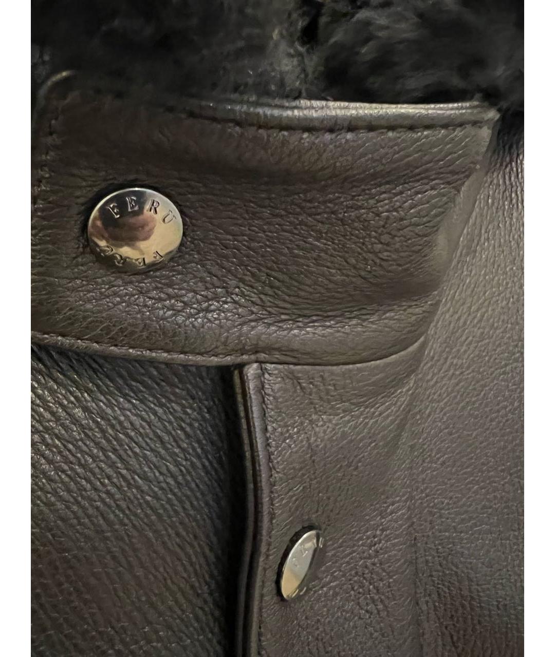 FERU Черная кожаная куртка, фото 4