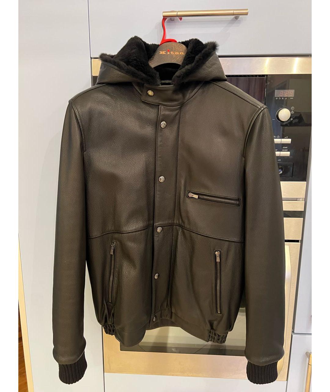 FERU Черная кожаная куртка, фото 2