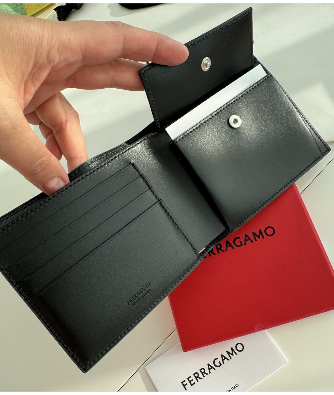 FERRAGAMO Зеленый кожаный кошелек, фото 8