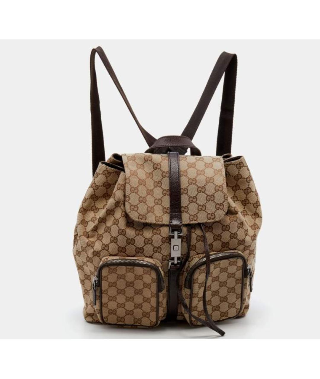 GUCCI Коричневый жаккардовый рюкзак, фото 8