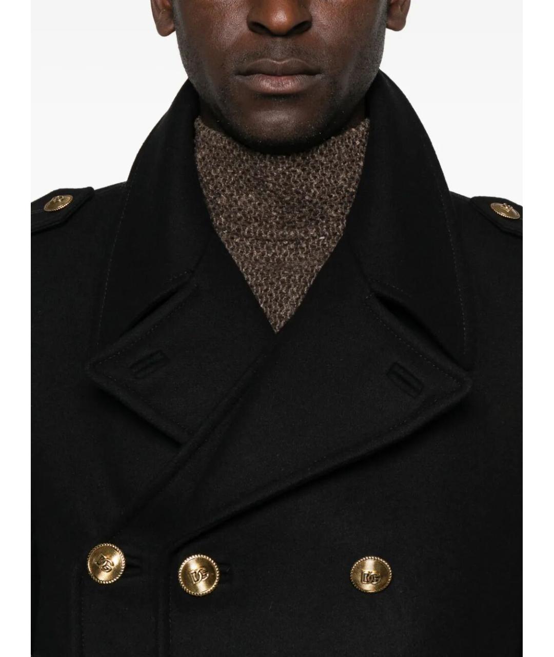 DOLCE&GABBANA Черное шерстяное пальто, фото 5