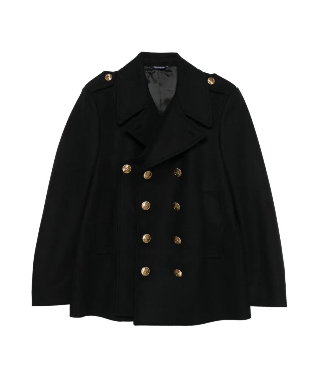 DOLCE&GABBANA Черное шерстяное пальто, фото 1