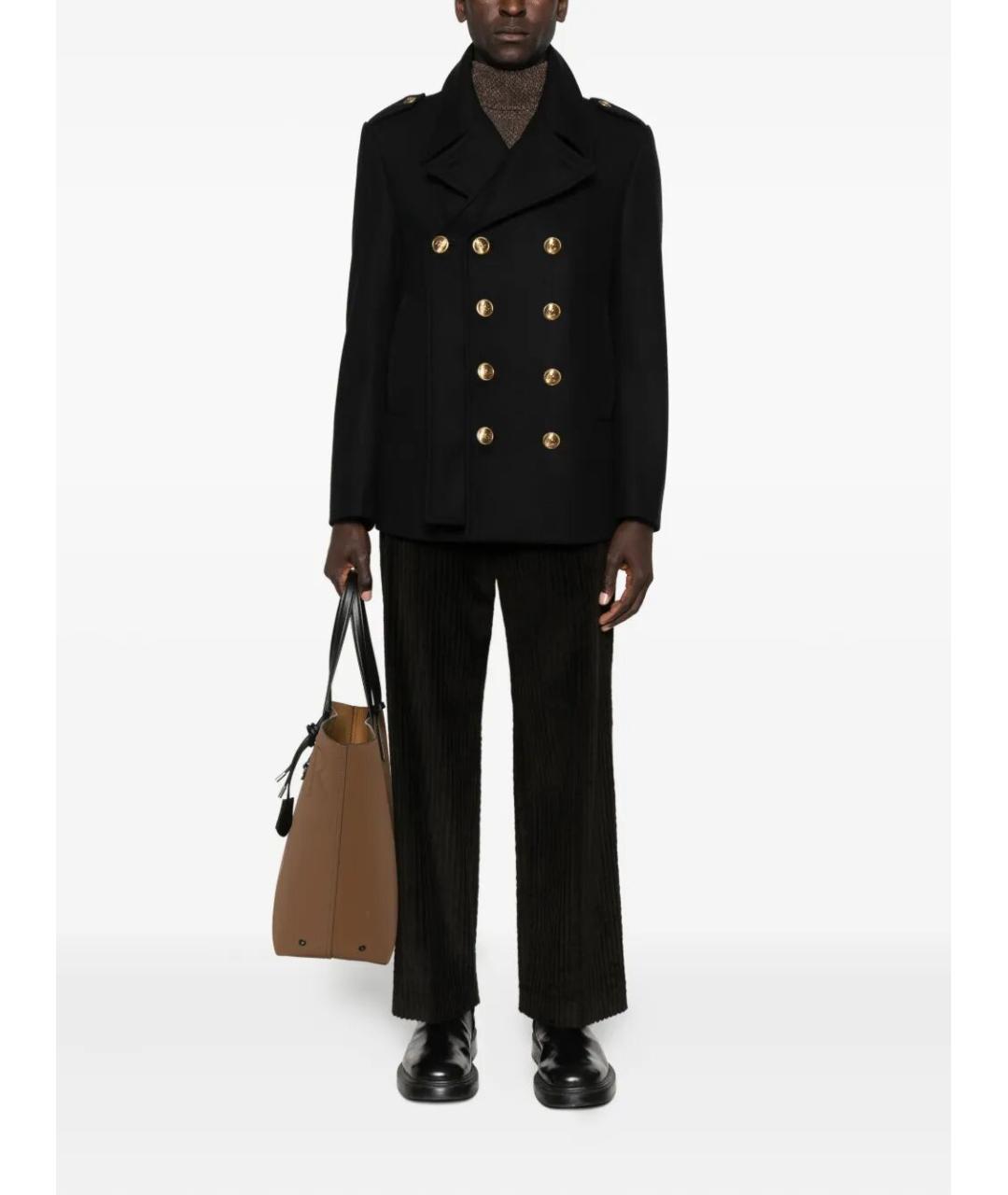 DOLCE&GABBANA Черное шерстяное пальто, фото 2