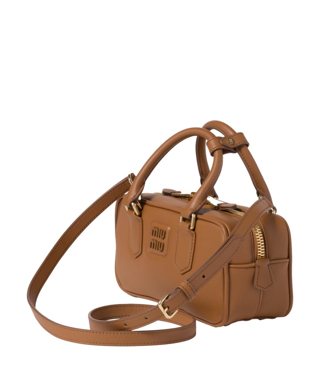 MIU MIU Коричневая кожаная сумка тоут, фото 2